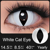Yearly Use Cat Eye Halloween Contact Lenses For Eyes Cosplay Colored Eye Contacts Green/White Cosmetic Cosplay 14.5mm