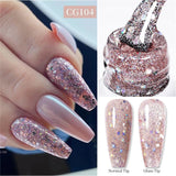 10ml Snow Glitter Gel Nail Polish Pink Milky White Jelly Sequins  Semi Permanent Nails Art Design Varnish Manicure