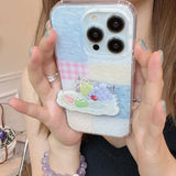 Plaid Floral Fruit Stand Suitable for Apple for Iphone16Promax Case/For Iphone15Promax Case/14Pro Case/13 Iphonecase/Fashionable Women's Mobile Phone Case/Simple Mobile Phone Case