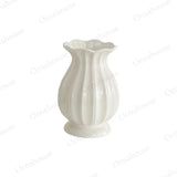 Nordic Retro Vase Flower Arrangement Ceramic White High-end Hydroponic Rose Flowers Dried Flowers Home Decoration