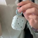 Mint Green Star Silicone Earphone Case For Apple AirPods 4 Protection Cover With Keychain For AirPods 1 2 3 Pro 2 Cover Coque