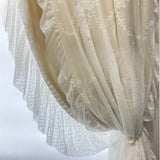 Double French Rococo Ins Style Curtains for Living Room Bedroom Girls Models Blackout Light Luxury Cream Lace Milk Tea Colour