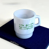 Love Korean Milk Glass Mug Cute Vintage Coffee Cup Vintage Hot Drink Gift Milk Cup