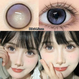 2PCS  Red Color Contact Lenses Large Diameter 14.5mm Myopia Degree Colored Lens Blue Beauty Pupil Makeup One Year Use