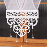 1PC Classic Hollow Pattern Beaded Sheer Short Curtain, Semi-transparent Drape For Living Room Kitchen, Sweet Housewarming Gift