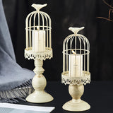 Retro Bird Cage Candle Holder Metal Iron Art Candlestick Luxury Romantic Wedding Party Home Tables Centerpieces Decoration Craft