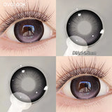 2Pcs Half Year Fixed-Axis Lens Purple Contact Lenses Lovely Colored  Lens Light Transparent Natural Cute Look
