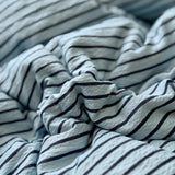 Ins Coastal Bedding Set Simple Style Striped Duvet Cover Set Soft Flat Sheet Single Twin Size Double Bed Sheet Set For Bedroom