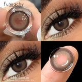 1Pair Colorful Contact Lenses Fashion Beautiful Colorcon Eyes Lenses Cosmetics Gray Lens Brown Contacts Lens Eye Yearly