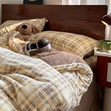 Floral  Vintage Sle Thiened Milk Velvet id Soft Middle Ancient Sle Four-Piece Bedding Set Skin-Friendly Winter Use