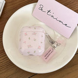 Lovely Flower Gloss Silicone Headphone Shockproof Protective Case For AirPods Pro 2 3 4 Soft Funda Protection Cover With Pendant