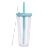 700ml,Double-Layer Straw Cup/MUG,Drinkware,Environmentally Friendly Plastic,Large Diameter,Transparent Milk Tea Cup,Holiday Gift