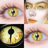 1 Pair(2pcs) Cosplay Color Contact Lenses for Eyes Yellow Contact Lenses Cosplay Anime Color Lens Eyes