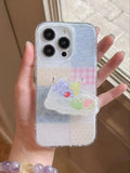 Plaid Floral Fruit Stand Suitable for Apple for Iphone16Promax Case/For Iphone15Promax Case/14Pro Case/13 Iphonecase/Fashionable Women's Mobile Phone Case/Simple Mobile Phone Case