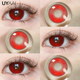 1 Pair Cosplay Colored Contact Lenses Red Halloween Crazy Eye Lenses Blue Anime Contact Lenses For Role Play Party Yearly