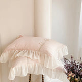 Pink Romantic Lace Princess Wedding Bedding Set Lyocell Bamboo Fiber Soft Silky Duvet Cover Flat/Fitted Bed Sheet Pillowcases