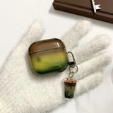 Retro Gradient Brown Green Suitable for Apple for Airpodspro2 Case/For Airpodspro Case/For Airpods4 Case/For Airpods3 Case/For Airpods2 Fashion Headphone Case/Casual Headphone Case