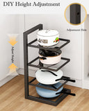 Adjustable Pot Rack Organizer Kitchen Stainless Steel Pot Storage Rack Multi-Layer Household Pot and Pan Organizer Storage Shelf