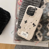 Winter ins points bowknot cloth phone case for iphone 15pro 14 13 15 16 pro max 14promax 16ProMax 13pro 2 colors cover shell