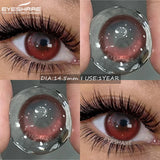 2pcs Natural Colored Contact Lens Gray Pupils Color Lens Blue Beautiful Pupil Brown Lenses Yearly Red Eyes Contacts