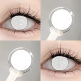 1 Pair White Halloween Cosplay Cat's Eyes Colorld Contact Lenses Anime Grey Contact Lenses Yellow Bloodthirsty Pupils
