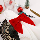6pcs Red&Green Bow Christmas Napkin Rings Chic Velvet Bowknot for Xmas Dinner Parties Holiday Wedding Home Napkin Holders