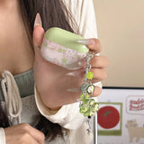 spring lovely color oil painting love heart flower silicone earphone case for apple airpods 1 2 3 4 pro 2 soft protection cover