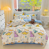 100% Cotton Four Piece Set Soft Skin-friendly Duvet Cover Set Single Couple Flower Printed Comforter Bedding Set for Adults Kids