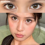 1 Pair Rainy Mood Series Colored Contact Lenses Natural Brown Pupils Eyes Contact lenses Gray Soft Contacts 14.20mm