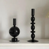 Black Candle Holder Home Decor Candlesticks Living Room Modern Decoration Glass Vase Bookshelf Decor Candle Stick Holder