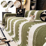 1PC-Solid color sofa towel, high-end plush sofa pad, one-piece full coverage living room sofa protective towel