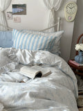 Pure Cotton Fledding Set Dr Pear Simple Elegance Cotton Quilt Cover eet Bed Canopy Four Piece Bedding Set