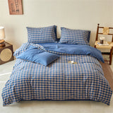 New All-cotton Washed Cotton Printed Checkered Quilt Cover Skin-friendly and Breathable Duvet Cover Without Pillowcase