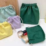 5Pcs Color Drawstring Pouches Portable Gift Blank Bags For DIY Cotton Hemp Bags Jewelry Display Packaging Storage