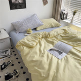 Hot Bedding Set Bedroom Decor Washed Cotton Double Duvet Cover Set Duvet Cover Flat Sheet Quilt Cover Pillowcase Home Textiles