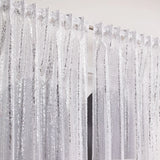 2PCS Semi Transparent Sheer Curtains With Gradient Silver Glitter Print, For Living Room Bedroom, Sweet Housewarming Gift