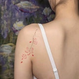 Watercolor Cherry Blossom Petal Tattoo Sticker Gradient Effect Waterproof Sweatproof Non-reflective Temporary Tattoo