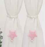 2PC INS-style Cute Three-dimensional Plush Star Bead Curtain Tie – Multi-purpose Rope for Children Room, Mosquito Net