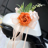 Multi-purpose Rustic Wedding Car Door Handle Decoration Just Flowers Married Car Mirror Rearview Flower Decor Accessories