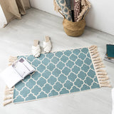 Cotton Linen Rugs and Carpets for Home Living Room Bedroom Tapestry Decorative Boho Ethnic Anti-slip Tassel Woven Floor Mat Door