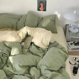 Solid Pink Fashion Style Bedding Set Twin Full Queen Size Duvet Cover Set Adults Kids Simple Korean Bed Flat Sheet Pillowcases