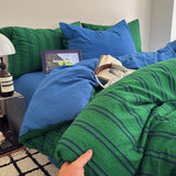 3/4pc Autumn Bedding Set Star Geometric Print Soft Polyester Duvet Cover Set+Bed Sheet Twin Full Queen Home Drom Bedding