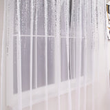 2PCS Semi Transparent Sheer Curtains With Gradient Silver Glitter Print, For Living Room Bedroom, Sweet Housewarming Gift