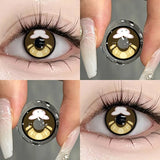 1Year 2Pcs New Cosplay Colored Contact Lenses Myopia Anime Cyber Gray Color Contacts with Power Foggy White Halloween