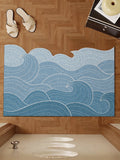 Durable Entrance Mat with Mountain/Wave Design Non-slip Easy-to-Clean Pad for Home Foyer Entrance & Indoor Floors