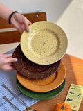 Nordic Ceramic Splashed Ink Plate Household Colored Breakfast Bread Disc High-end Restaurant Dessert Plates Niche Dot Tableware