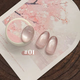12ml 1-16pcs Autumn Nails New Clear Pink Glass Bead Moonlight Magnet Cat Eye Gel Nail Polish Whitening Nail Supplies