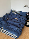 Fre Color Colion Pure Cotton Pleated Four-Piece Set Bedding Quilt Cover Pillowcase Bed eet id Pattern Chinese Sle