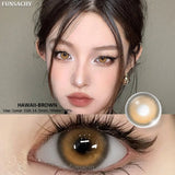 1pair Myopia Contact Lenses Big Black Eyes Cosmetic Contacts Lenses Beautiful Yearly Colored Contact Natural Lenses Eye