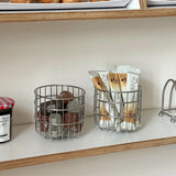 Iron Cosmetic Organizer Makeup Storage Box Luxury Desktop Small Sundries Storage Bucket Office Workstation Pen Holder Organizer